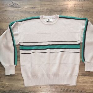 Old Gray Green Vintage Tyrolia Head Retro ski snowboard winter style sweater L